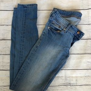Slim, low rise jeans